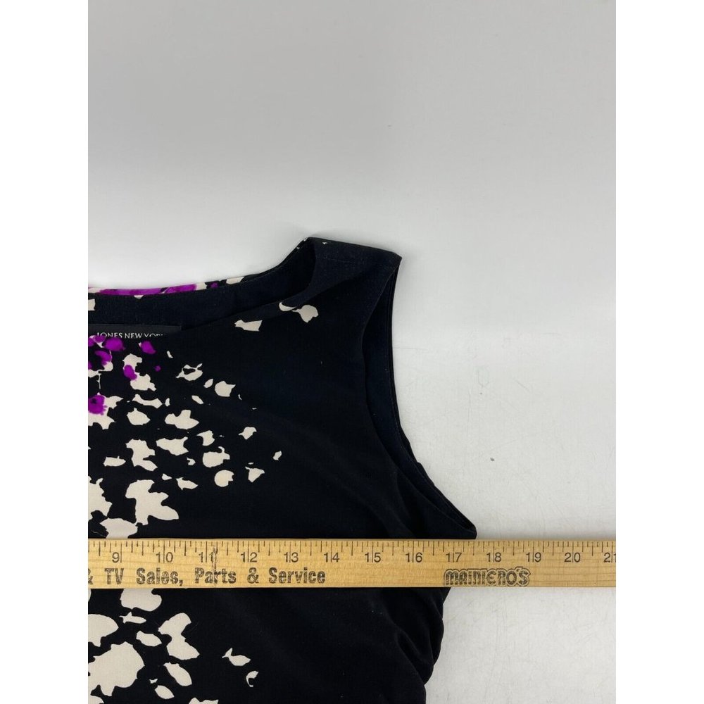 Jones New York Women's Black Sleeveless Color Splash Party Cocktail Dress Sz 6 - Picture 9 of 13
